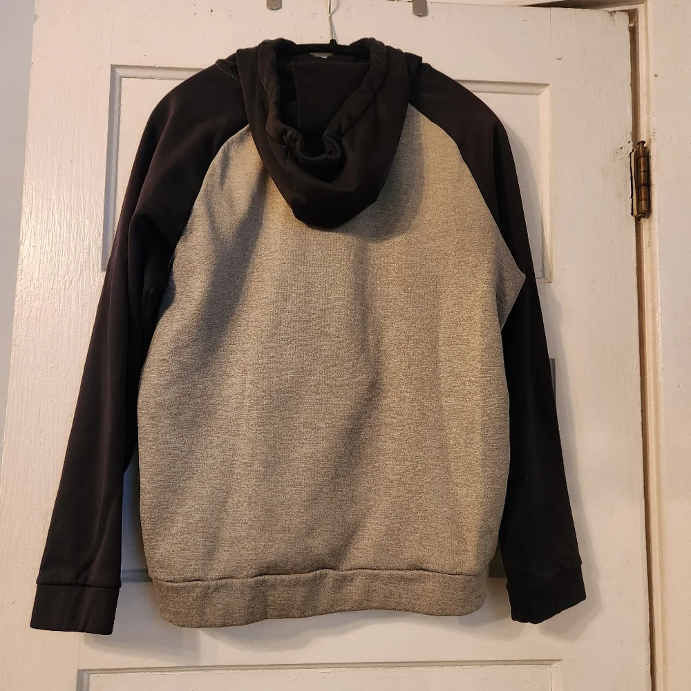 Nike Men’s Hoodie Sweatshirt, Dri-Fit Drawstring Sz Med, Pocket, Black/Gray, EUC